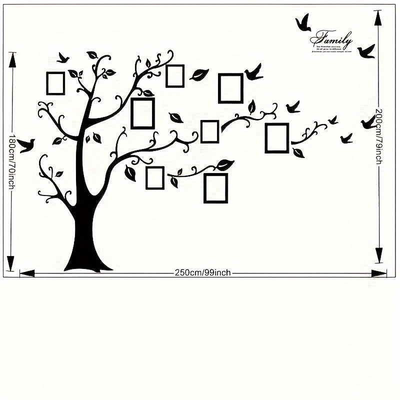 1pc Nostalgic Memory Photo Tree Wall Sticker - Capture & Display Cherished Moments - Transform Your Bedroom, Entryway, Living Room with Warmth & Character