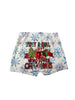 Christmas Print Skinny Shorts, Casual Elastic Waist Shorts, Women's Clothing