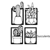 Cactus Metal Art Silhouette Decorative Painting Home