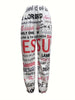 Women's Elastic Waist Sweatpants - Soft Letter Print, Casual Slant Pocket, Fitted Bottom, Comfortable for Spring & Fall, Relaxed Fit, Everyday Wear