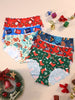 Festive Glam Christmas Print Bikini Underwear Pack of 12 - Mid Rise Briefs in Knit Polyamide Blend (75% Polyamide, 25% Elastane), Elegant Collection with Wave Edges, Breathable and Quick-Dry for Sports, Yoga, Holiday Gift Set for Family and Friends