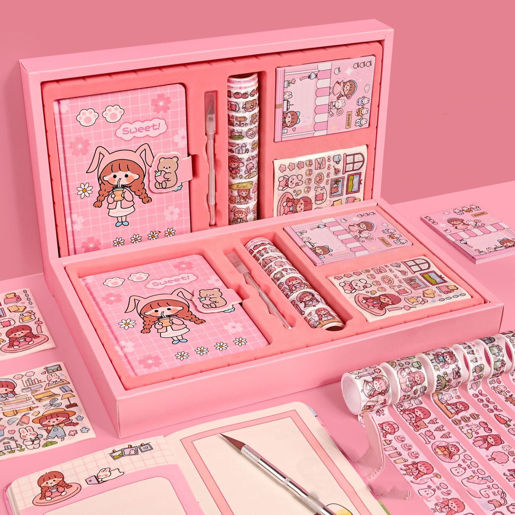 AKi Sauce Journal Book Gift Set Ins Good-looking Creative Journal Tape Stickers Notebook Full Set Of Materials
