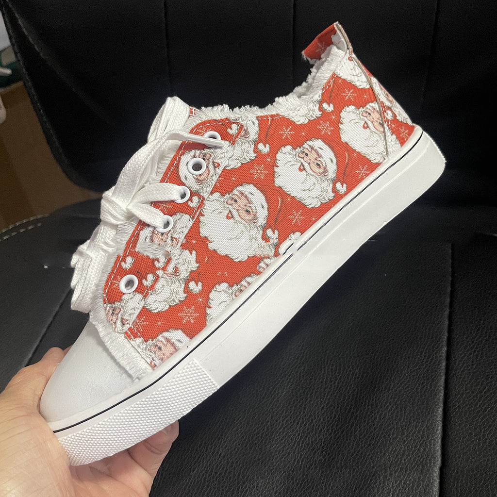 Santa Claus Printed Casual Shoes