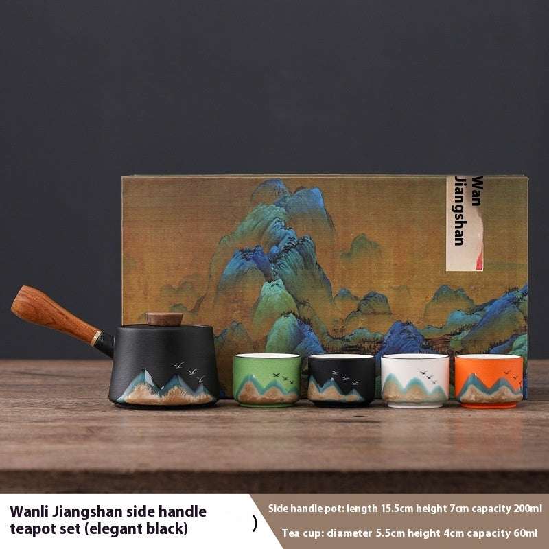 Cultural Creative China-chic Handle Pot Tea Set Cups Camp