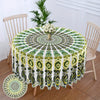 1pc Vibrant Round Mandala Tablecloth - 63 Inch Stain Resistant, Absorbent, and Wrinkle-Free Circle Table Cover with Boho Ethnic Style for Home Kitchen Dining Party Patio Indoor and Outdoor Use, Room Decor, Scene Decor, Easy Care, and Durable