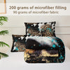 3pcs Highland Rustic Cow Fur Print Comforter Set (1 Comforter + 2 Pillowcase Without Pillow Insert) For All Seasons, Microfiber Western Farmhouse Style Leopard Print Bedding Set For Bedrooms Decoration