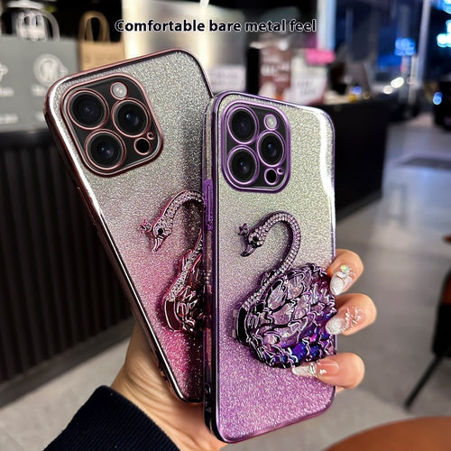 Applicable To Quicksand Swan Bracket Phone Case