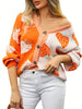 Chic Strawberry Print Button-Up Cardigan - Cozy V-Neck Long Sleeve Knit Sweater for Women, Perfect for Fall & Winter