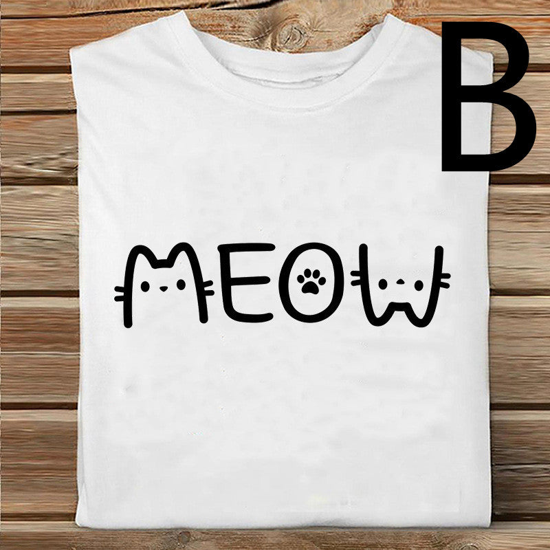 Women's Printed Casual Loose Round Neck T-shirt