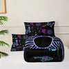 Butterfly Comforter Set Purple Rose Printed Bedding Sun Galaxy Comforter 3 Piece Set (1 Bed Comforter + 2 Pillow Cases), Comforter For All Seasons, Soft Comfortable And Breathable Printed Bedding For Home Dorm Decoration