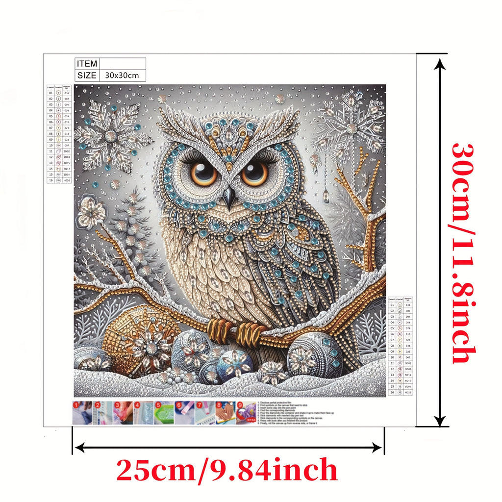 5D Owl Diamond Painting Kit - Adult crafters, gift-givers, home decorators - Irregular, Canvas - Suitable for Home Decor, Party Decor, Gift Giving