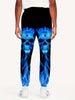 Men's Skulls With Flames Print Jogger Sweatpants With Drawstring, Casual Sporty Trousers As Gift