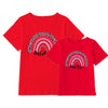 Cartoon Rainbow Mother And Daughter Short Sleeve T-shirt
