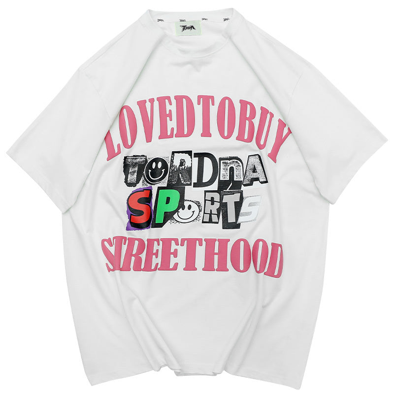 Men's Short-sleeved T-shirt Loose Casual Round Neck