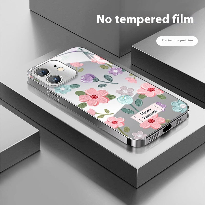 Ins Oil Painting Flower Mirror Phone Case
