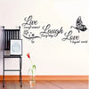 Live Love English Quote Creative Butterfly Wall Stickers - Young adults and interior designers - Embellishment, Feature, Patterned, Shape, Style, Theme, Substance, Finish, Reusability, Installation, Detachable - Suitable for Home Decor, Bedroom Decor,