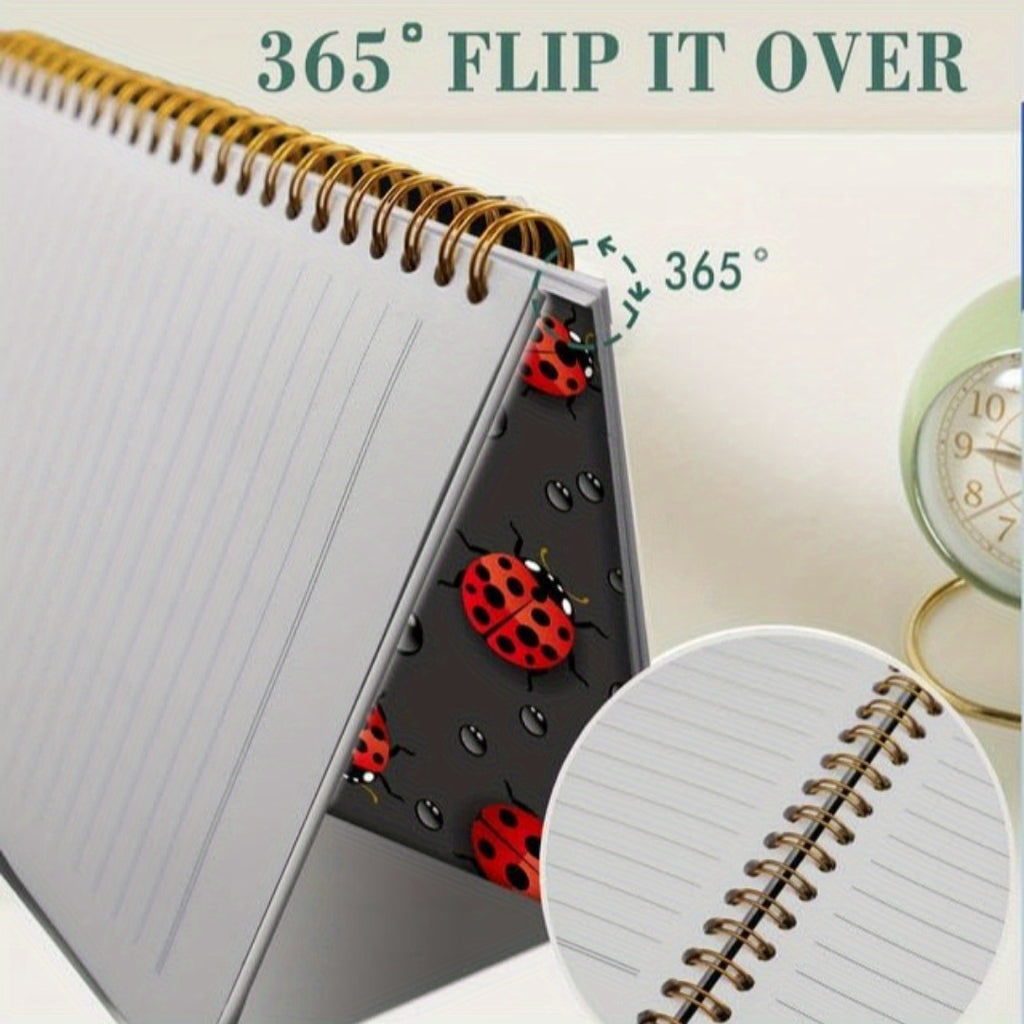 Chic Red Ladybug Hardcover Spiral Journal - Lined Writing Notebook for Women -  5.5x8.3 inches - Perfect for Office, School & Gifts - For Women - Ideal for Note Taking & Journaling