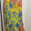 Women's Maple Leaf Printed High Waist Mesh Bikini Suit