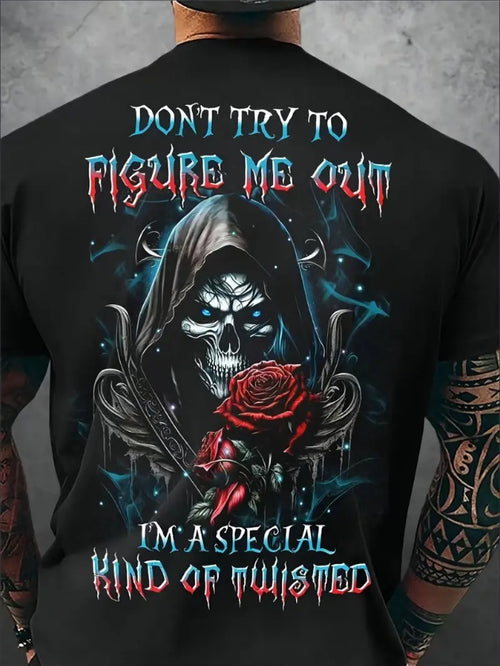 Mens Rose Graphic Print Short Sleeve Crew Neck T-Shirt - Soft Slight Stretch Polyester Blend, Regular Fit, Machine Washable, Weekend Casual Wear For Summer Outdoor Activities