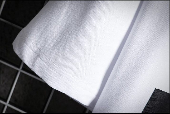Short Sleeved Men's Trendy Color Matching Irregular Men's