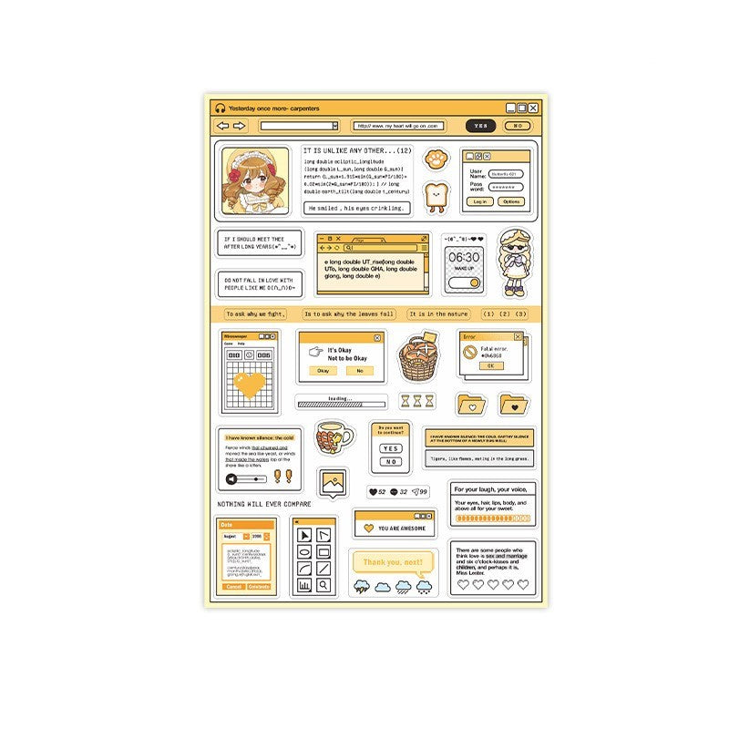 Cartoon Creative Journal Diy Decorative Material Stickers 6 Models