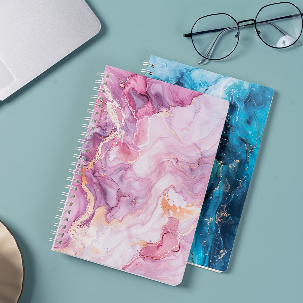 4pcs Floral & Marble Pattern Notebooks - Perfect for School, Office, Journaling, Christmas Gifts & Graduation Presents