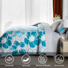 Davulos 7pcs Floral Comforter Set - Hypoallergenic Microfiber Cover, Plush Polyester Fill, Machine Washable, Stain-Resistant, All-Season Bedding, Queen/King Size