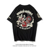 Men's Japanese-style Tattoo T-shirt Cherry Blossom Pattern Top