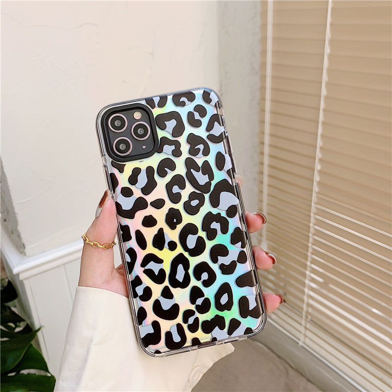 Compatible Animal Leopard Laser Transparent Soft Phone Case