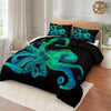 Octopus Comforter Set Queen Size Ocean Animal Comforter Set Sea Marine Themed Octopus Bedding Tentacles Pattern Queen Ocean Theme Bedding Set 4-Piece Ocean Comforter Set 1 Comforter 2 Pillowcases And 1 Cushion Cover