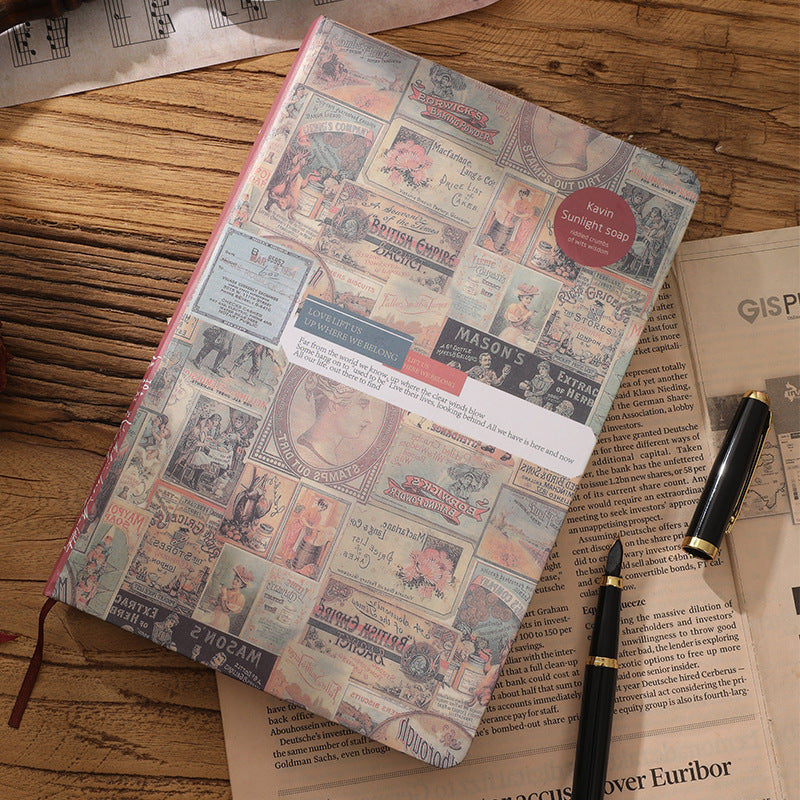 Kraft Paper Journal Book A5 Retro Coloring Page Illustration Artistic