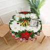 Merry Christmas Tablecloth - Festive Snowflake Design, Round Polyester Dining Cover for Holiday & Farmhouse Parties