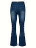 Women's Floral Embroidered Flare Jeans, Retro Style, Vintage Blue Denim, Casual Chic Pants With Elegant Embellishments