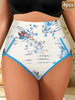 4pcs DRTTSN Women's Cotton Briefs - High Waist, Floral Print, Comfortable & Breathable Underwear