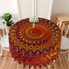 1pc Bohemian Chic Round Polyester Tablecloth - Waterproof, Stain-Resistant, and Easy-to-Clean - Multi-Purpose Decor for Indoor and Outdoor Spaces, Picnics, Barbecues, and Room Decor