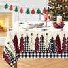 Christmas tablecloth - Disposable Christmas Tablecloth - Festive Red & Black Plaid Christmas Tree Design - Holiday & Winter Table Decorations - For Christmas, New Year & Festive Gatherings - Easy & Festive Table Cover - Deck Your Halls in Style