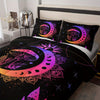 3Pcs Sun And Moon Bedding Set, Mushroom Comforter Set Boho Exotic Style Bedding Set Cosmic Planets, Bohemian Bedding Astrology Comforter For Adults Women, 1 Quilt 2 Pillowcases, Black (Without Core)