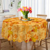 Thanksgiving Elegance: Waterproof & Stain-Resistant Autumn Leaves Round Tablecloth - Perfect for Fall Decor, Polyester, Machine-Woven, Ideal for Kitchen & Dining Room