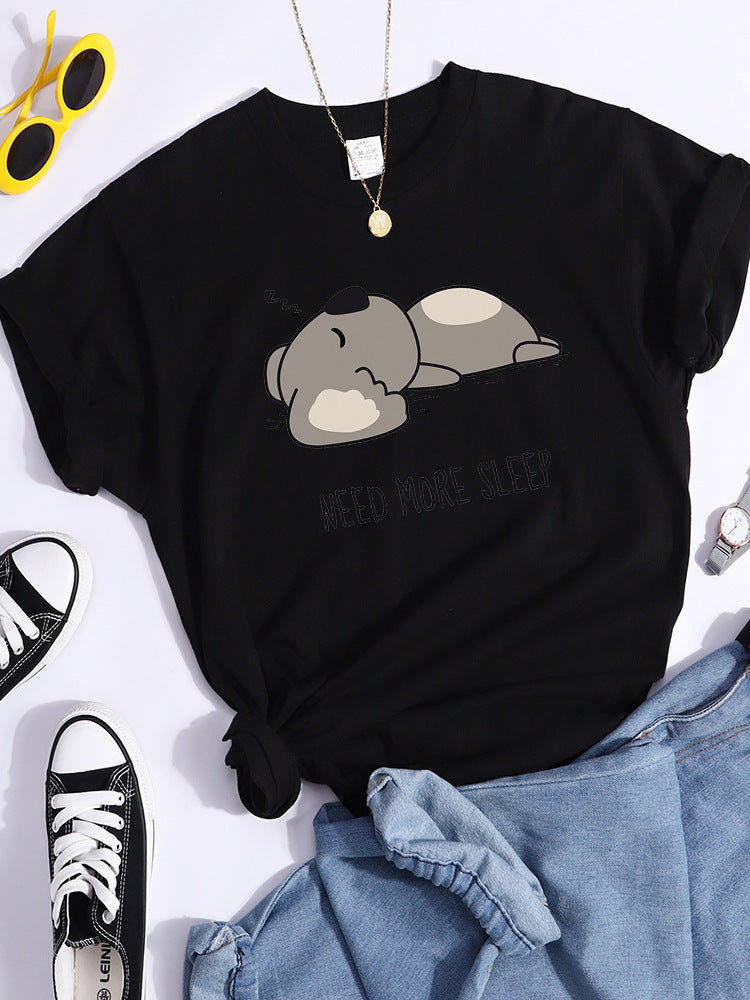 Pattern T-shirt Fashionable Printed Fashion Loose T-shirt Cat