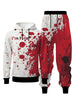 Halloween Men's Hoodie & Sweatpants Set - Casual, Fashion Novelty Pajamas Loungewear Set, Hoodie And Sweatpants Set, Long Sleeve Sweatshirts Jogger Pant 2 Piece Outfits For Men
