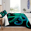 Octopus Comforter Set Queen Size Ocean Animal Comforter Set Sea Marine Themed Octopus Bedding Tentacles Pattern Queen Ocean Theme Bedding Set 4-Piece Ocean Comforter Set 1 Comforter 2 Pillowcases And 1 Cushion Cover