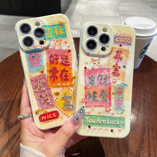 Blue Light Spot Drill Silicone Lens Protector Phone Case