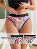 Interesting Printed Sexy Ribbon Splicing Thin Comfortable Breathable Women'S Underwear Sports Briefs