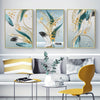 3pcs Unframed Creative Canvas Poster, Butterfly Bronze Blue Feather Abstract Painting, Printed Canvas Wall Art Set, Artwork Wall Painting For Gift, Bedroom, Office, Living Room, Wall Decor, Home And Dormitory Decoration, 15.7*23.6 Inches