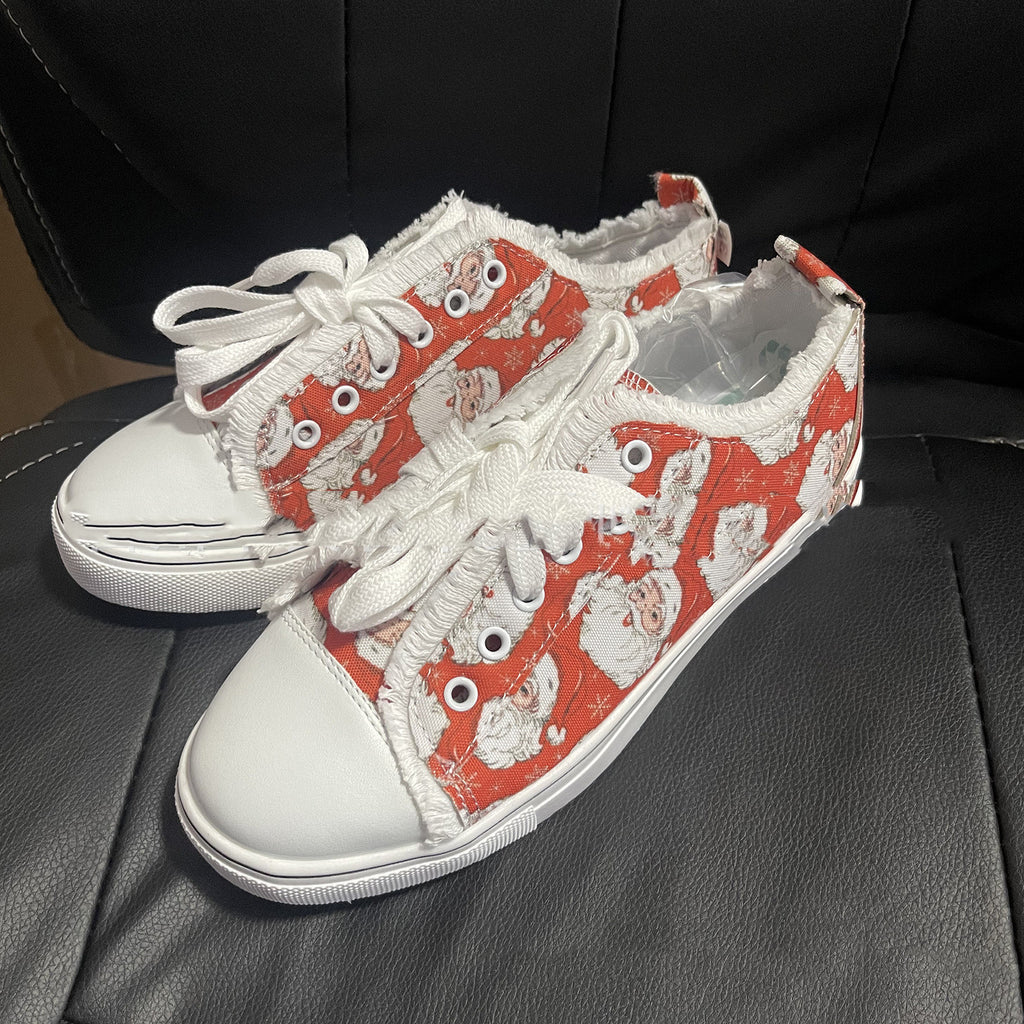 Santa Claus Printed Casual Shoes