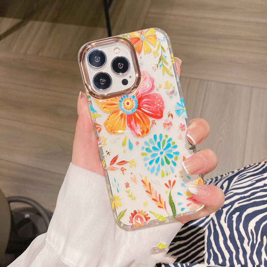 Transparent Flower Double-sided Laminated Phone Case