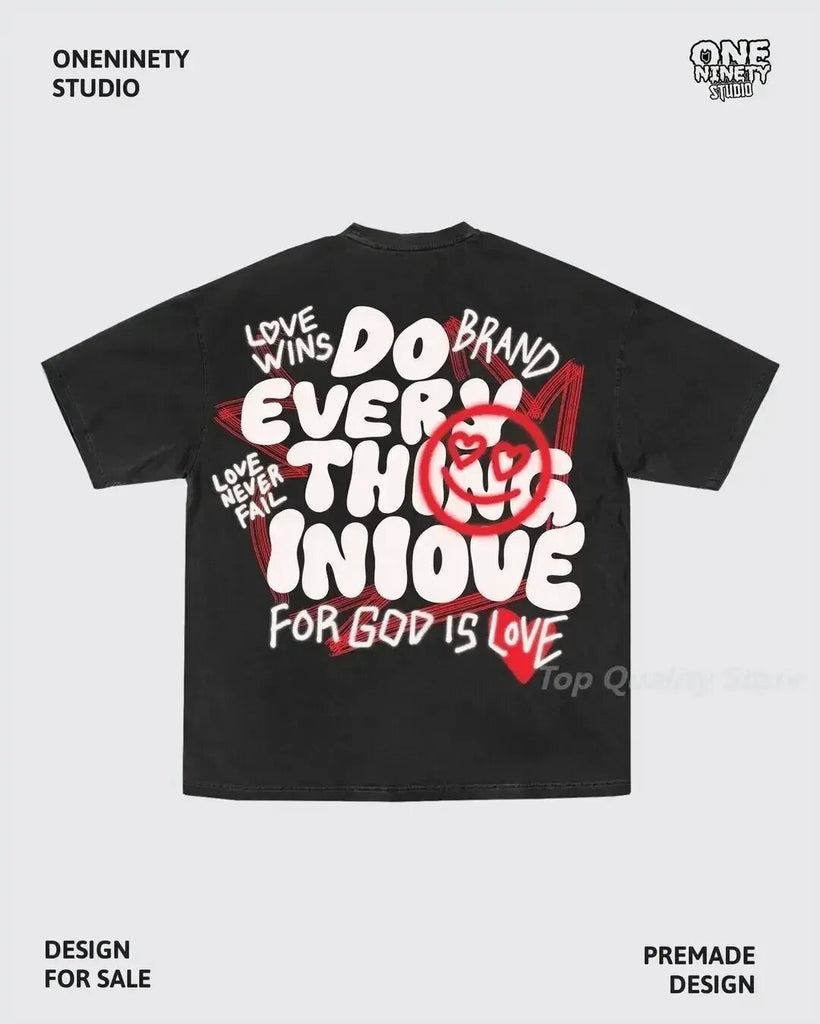 High Street Skull Money Printing Oversized Pattern  Gothic Cotton T-shirt Harajuku Couple Y2g Shirt Short Sleeve