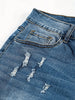 YIWEIDI High Waist Distressed Denim Jeans With Star Print, Stretchy And Comfortable, Four-Season Wear, Machine Washable