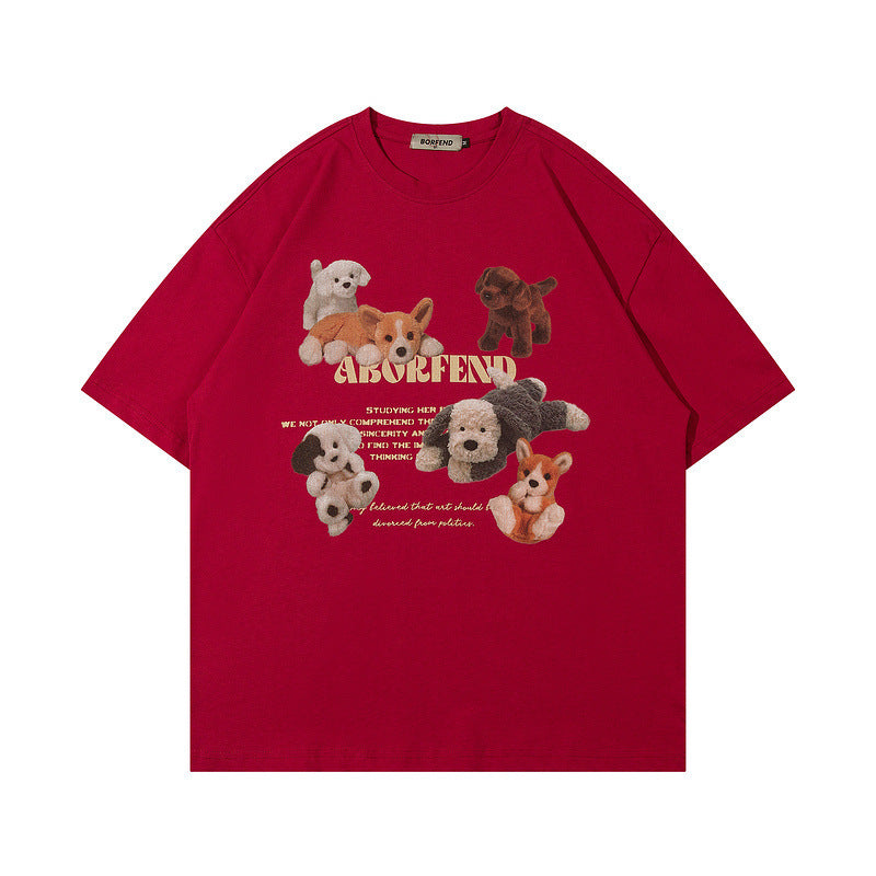 Hip Hop Retro Cartoon Printed Short Sleeve Men