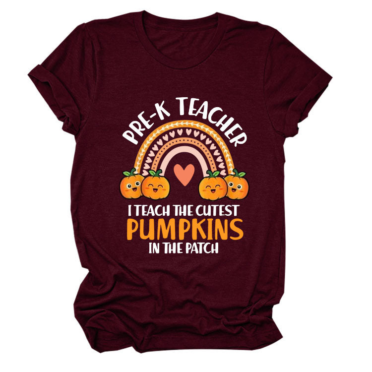 Pumpkin Love Rainbow Halloween Short Sleeve T-Shirt